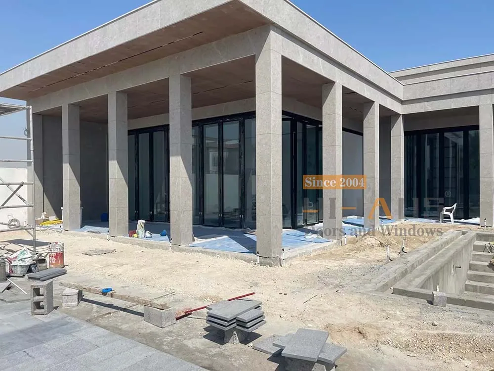 Aluminum Heavy Duty Folding Door in Doha, Qatar (105 Series Heavy Bi-Fold Door) - HIHAUS project