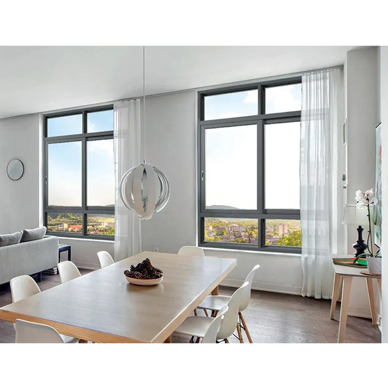 Hihaus New Custom Big Black Aluminium Corner Sliding Doors And Windows - HIHAUS