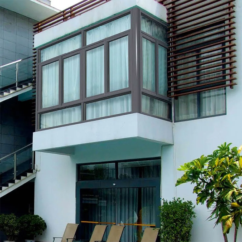 Hihaus New Custom Big Black Aluminium Corner Sliding Doors And Windows - HIHAUS