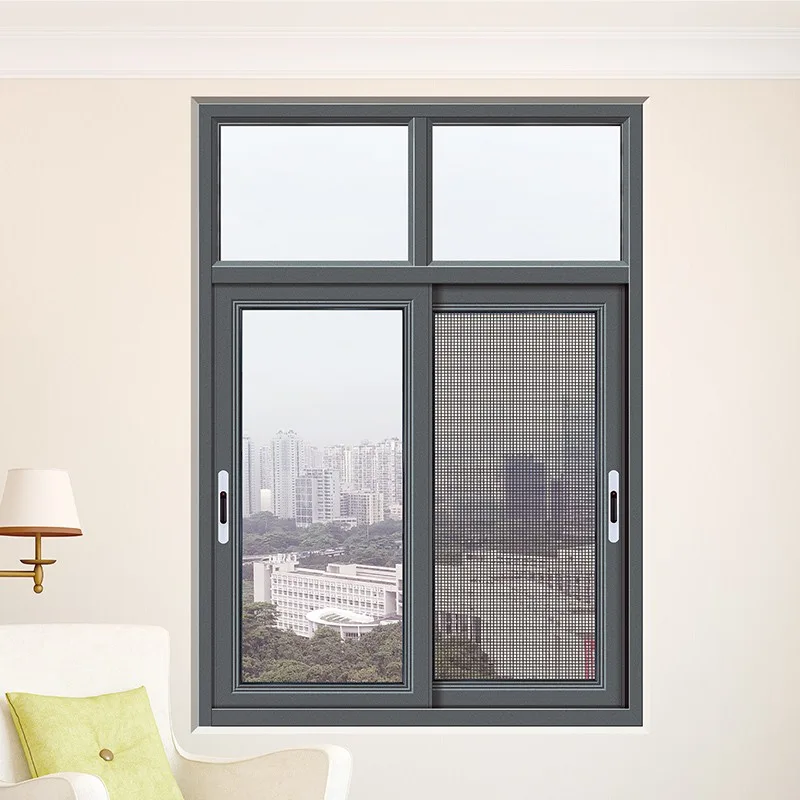 Hihaus Small Single Pane Aluminum System Tinted Sliding Windows Blue Glass - HIHAUS