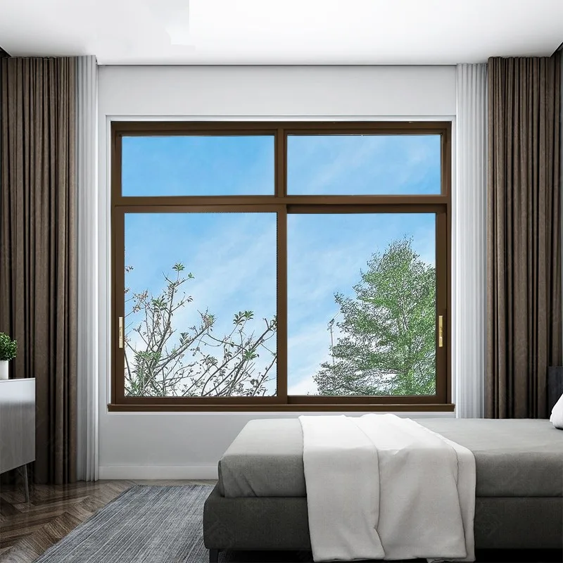 Hihaus Modern Bronze High Quality Aluminium Double Glazed Sliding Window - HIHAUS