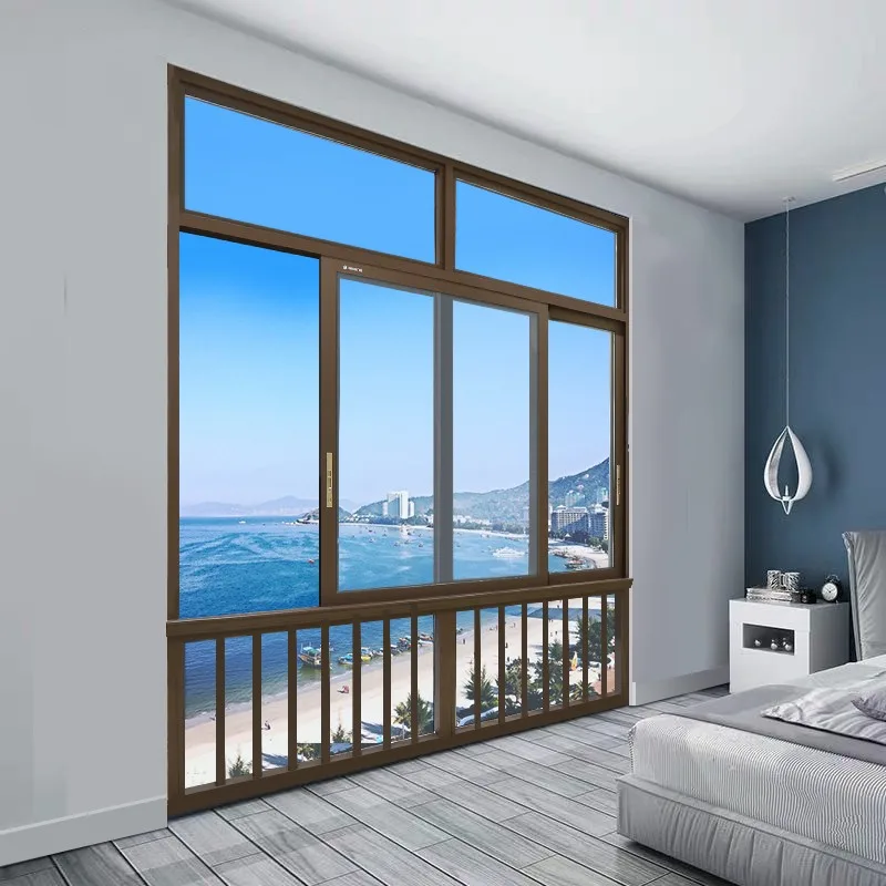 Hihaus Modern Bronze High Quality Aluminium Double Glazed Sliding Window - HIHAUS
