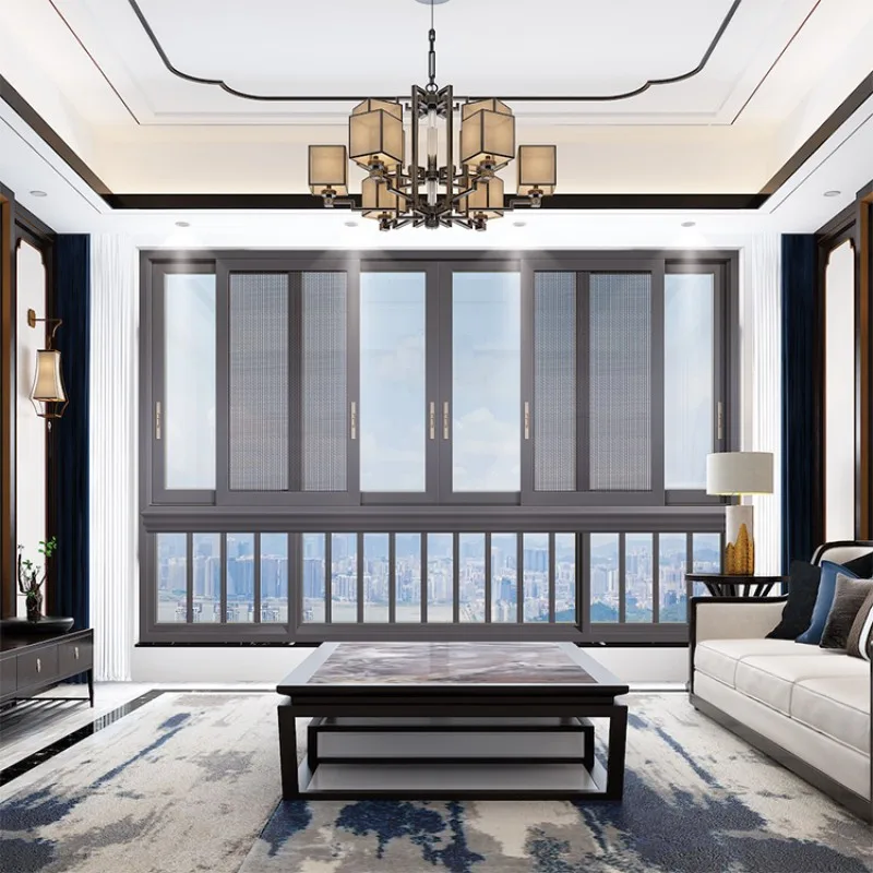 Hihaus Aluminum Double Glazed European Style Sliding Windows Glass Types For Sale - HIHAUS