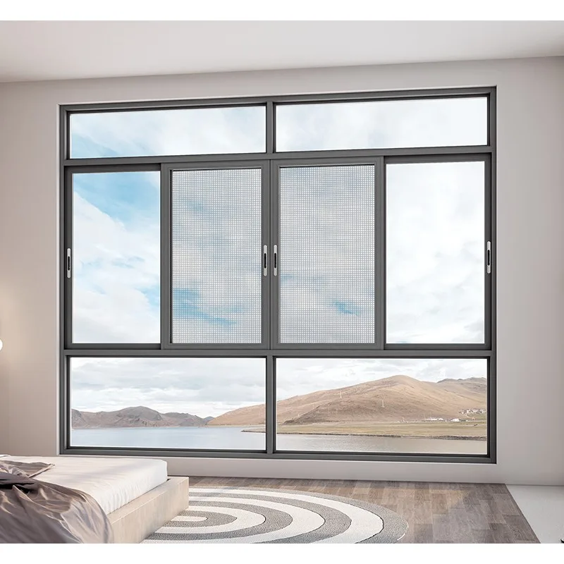 Modern Double Glazed Thermal Break Clear Anodized Aluminum Sliding Windows For Balcony - HIHAUS