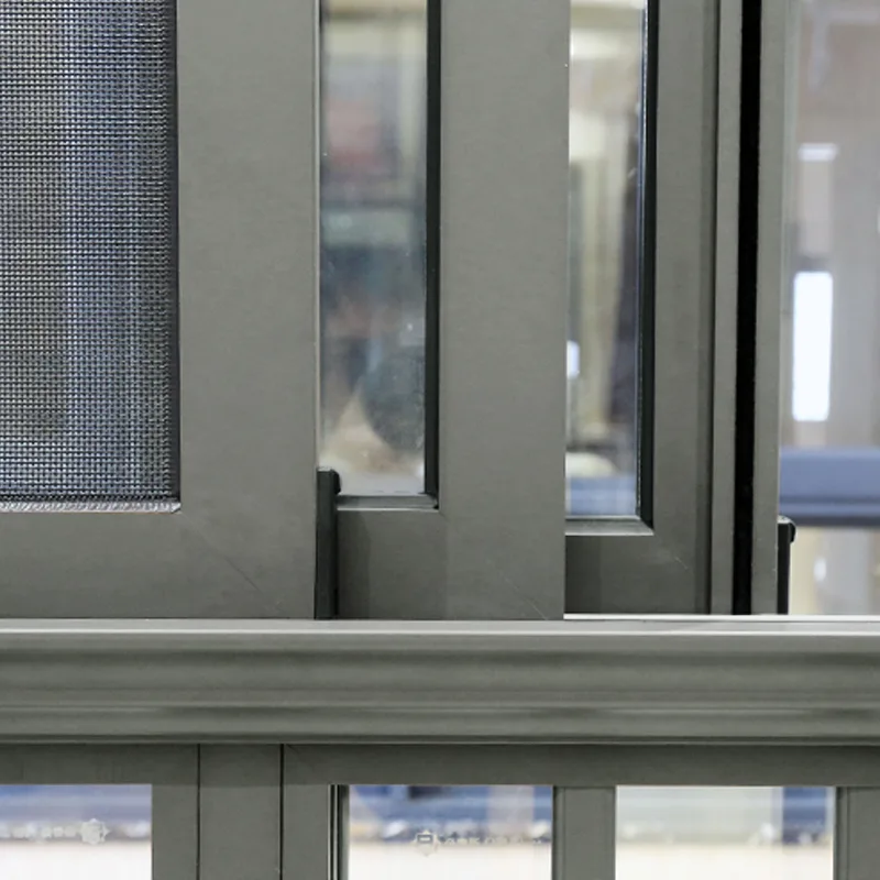 Modern Double Glazed Thermal Break Clear Anodized Aluminum Sliding Windows For Balcony - HIHAUS