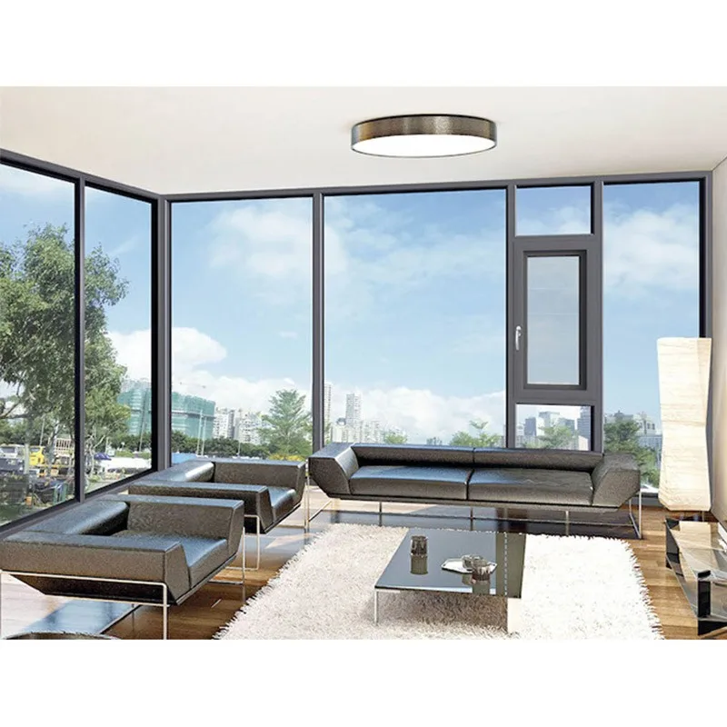 Hihaus Large Commercial Thermally Broken Aluminium Triple Pane Casement Windows - HIHAUS