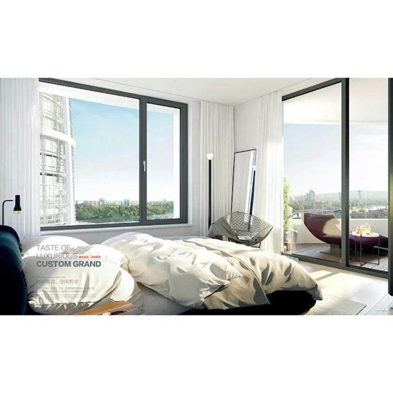 Hihaus Large Commercial Thermally Broken Aluminium Triple Pane Casement Windows - HIHAUS