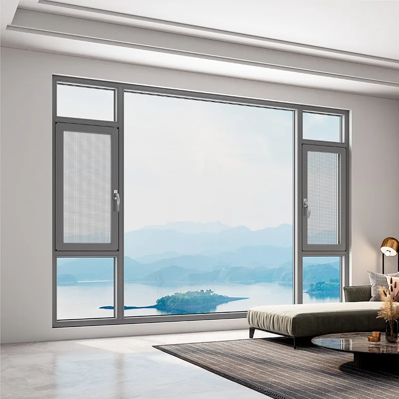 Hihaus Large Commercial Thermally Broken Aluminium Triple Pane Casement Windows - HIHAUS