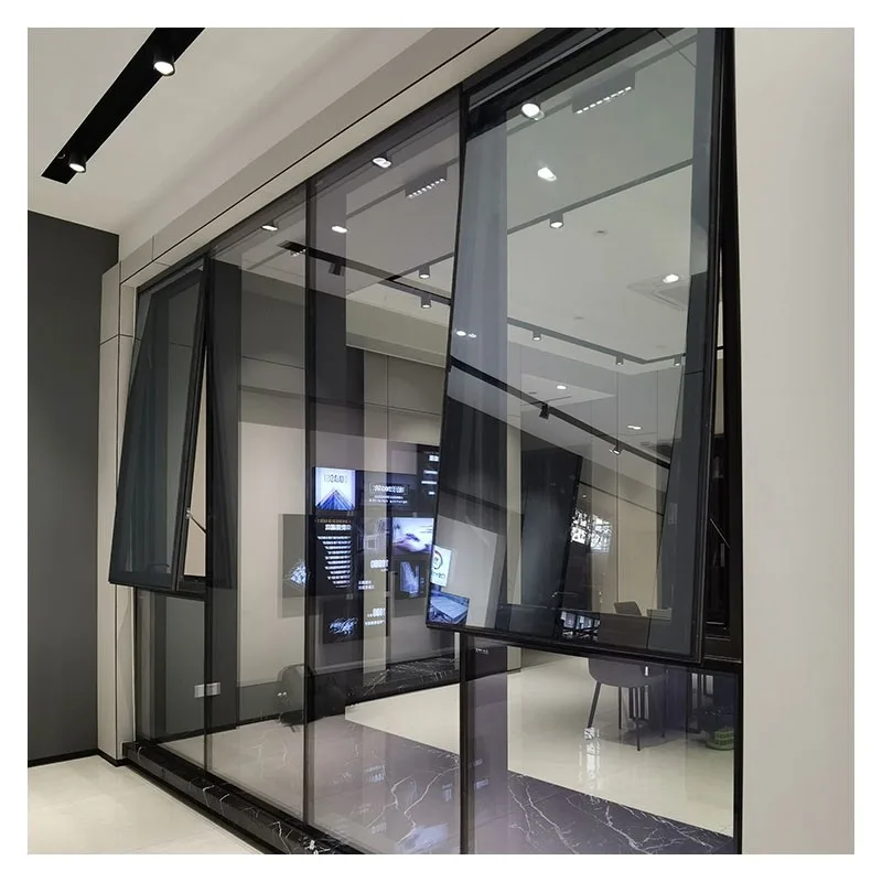 New Aluminium Large Fixed Low E Glass Curtain Wall Awning Window - HIHAUS