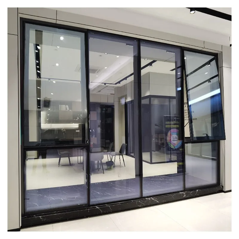 New Aluminium Large Fixed Low E Glass Curtain Wall Awning Window - HIHAUS