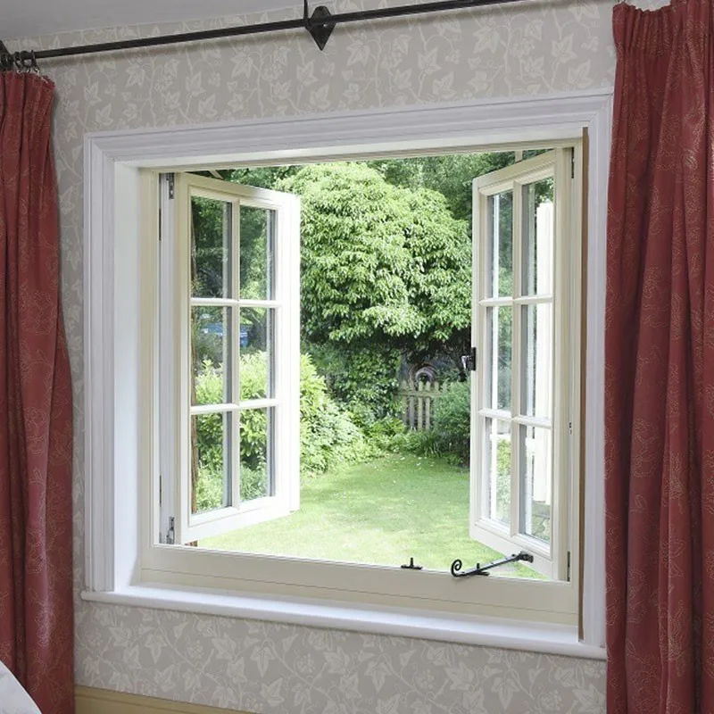 White Vinyl Upvc Pvc Flush Sash French Casement Windows With Grill - HIHAUS