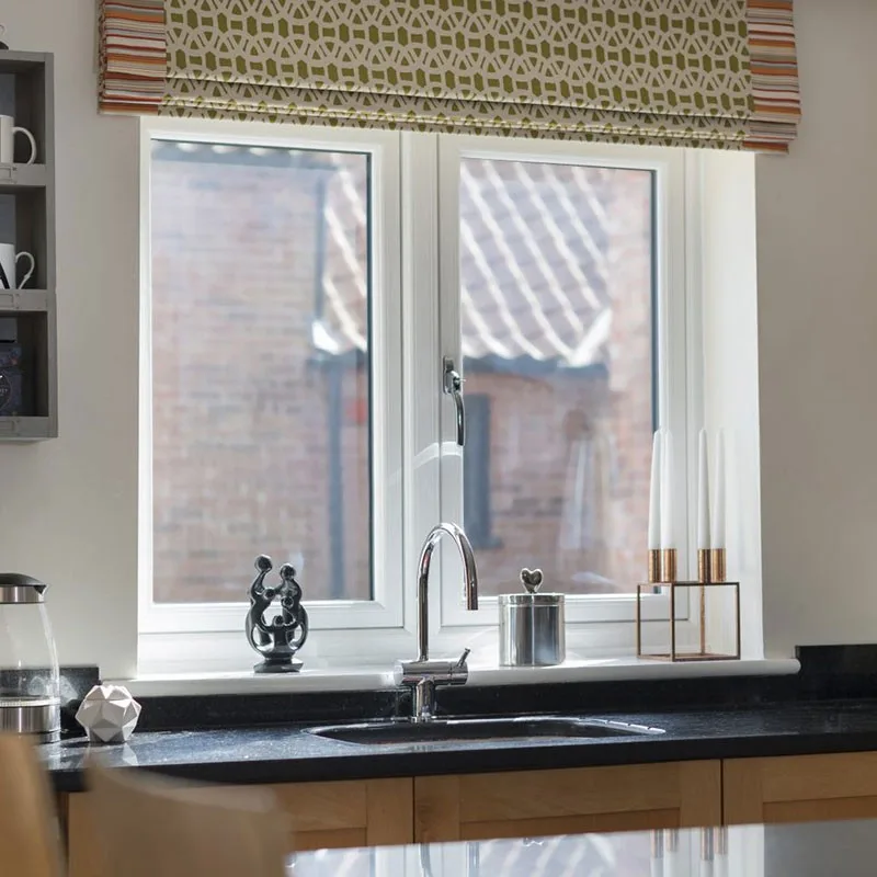 White Vinyl Upvc Pvc Flush Sash French Casement Windows With Grill - HIHAUS