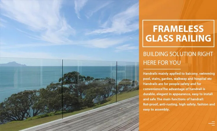 Aluminum Frameless U Channel Spigot Deck Glass Railing - HIHAUS