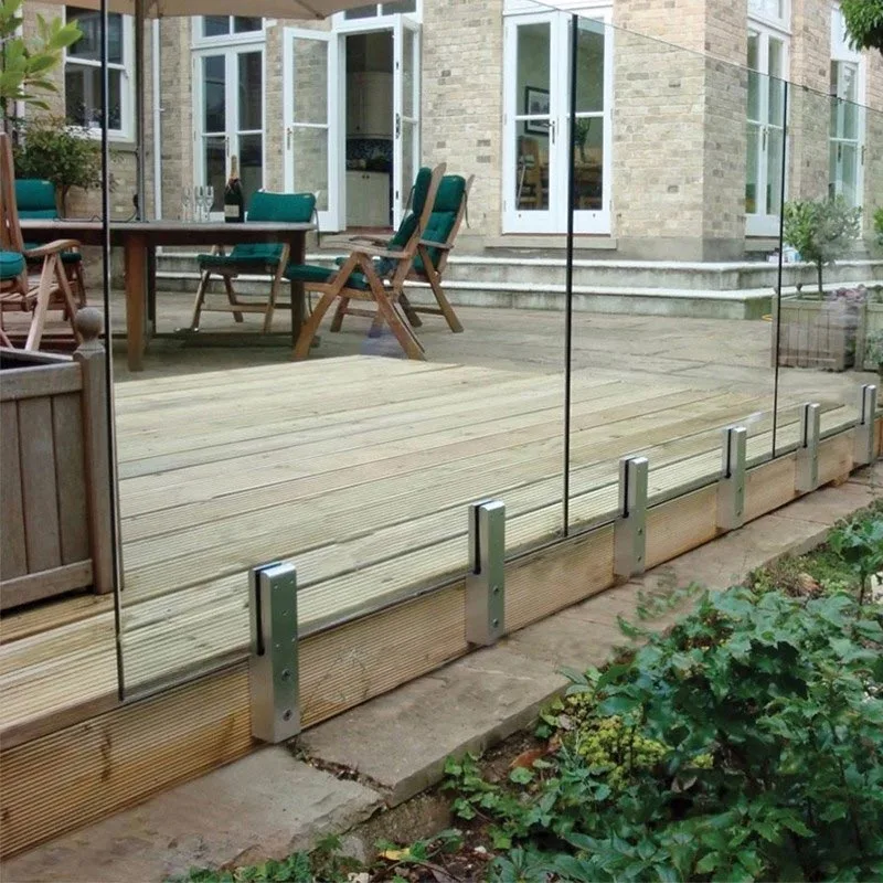 New Outdoor Garden Balcony Steel Spigot Tempered Glass Railing - HIHAUS