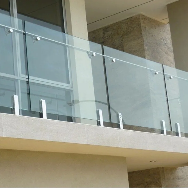 New Outdoor Garden Balcony Steel Spigot Tempered Glass Railing - HIHAUS