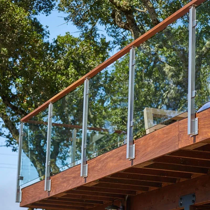 Garden Steel Post Toughened Glass Porch Railing & Balustrade - HIHAUS