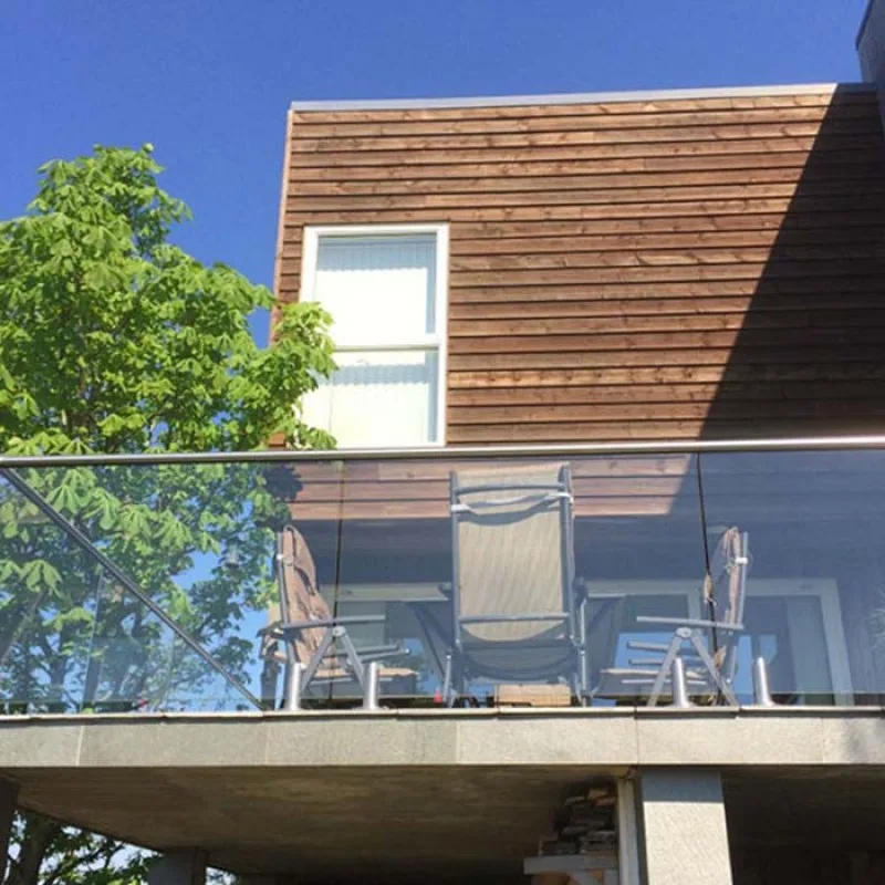 New Aluminum Outdoor Patio Frameless Glass Railing Balustrade - HIHAUS