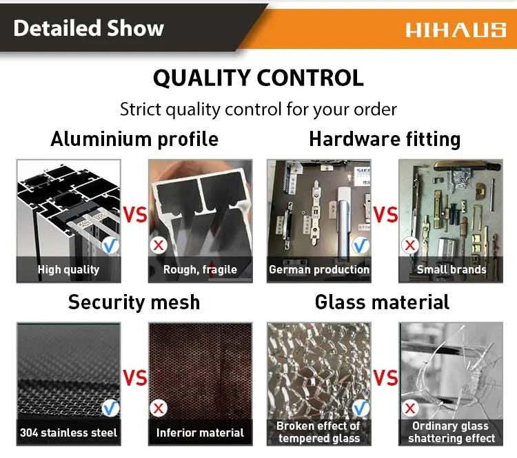 Custom Impact Resistant Aluminum Fixed Storm Glass Window - HIHAUS