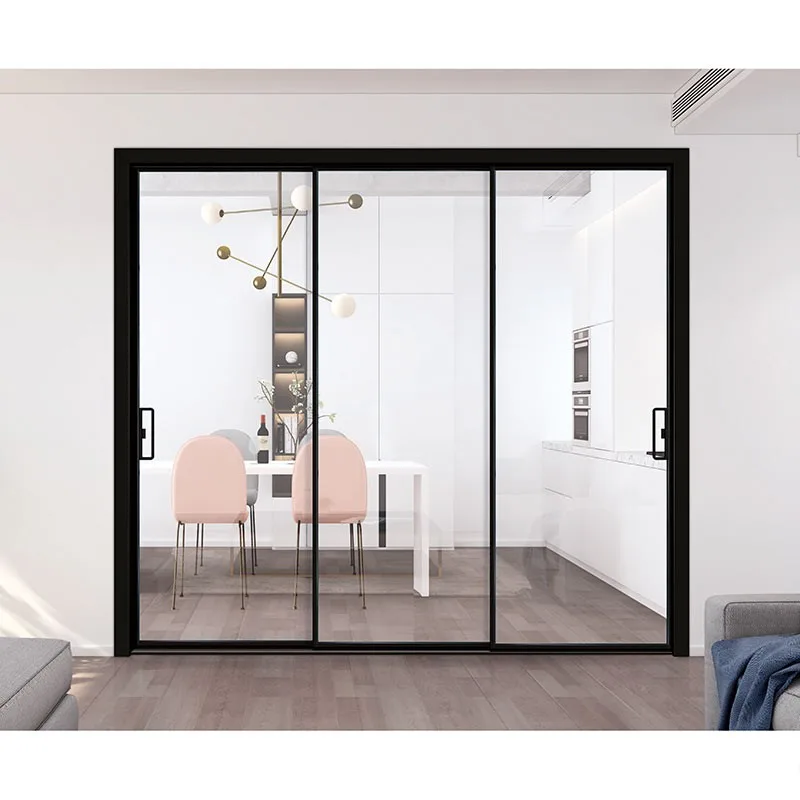 Custom Aluminium Black Stacking Multi Slide Sliding Patio Glass Doors - HIHAUS
