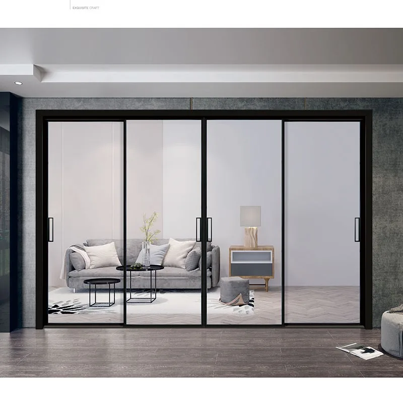 Custom Aluminium Black Stacking Multi Slide Sliding Patio Glass Doors - HIHAUS