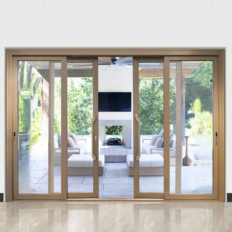 Hihaus New Modern Large Aluminium External Automatic Sliding Glass Doors - HIHAUS