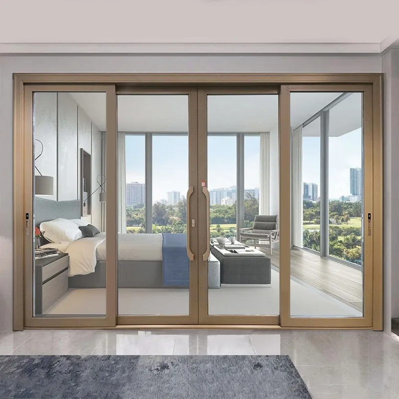 Hihaus New Modern Large Aluminium External Automatic Sliding Glass Doors - HIHAUS