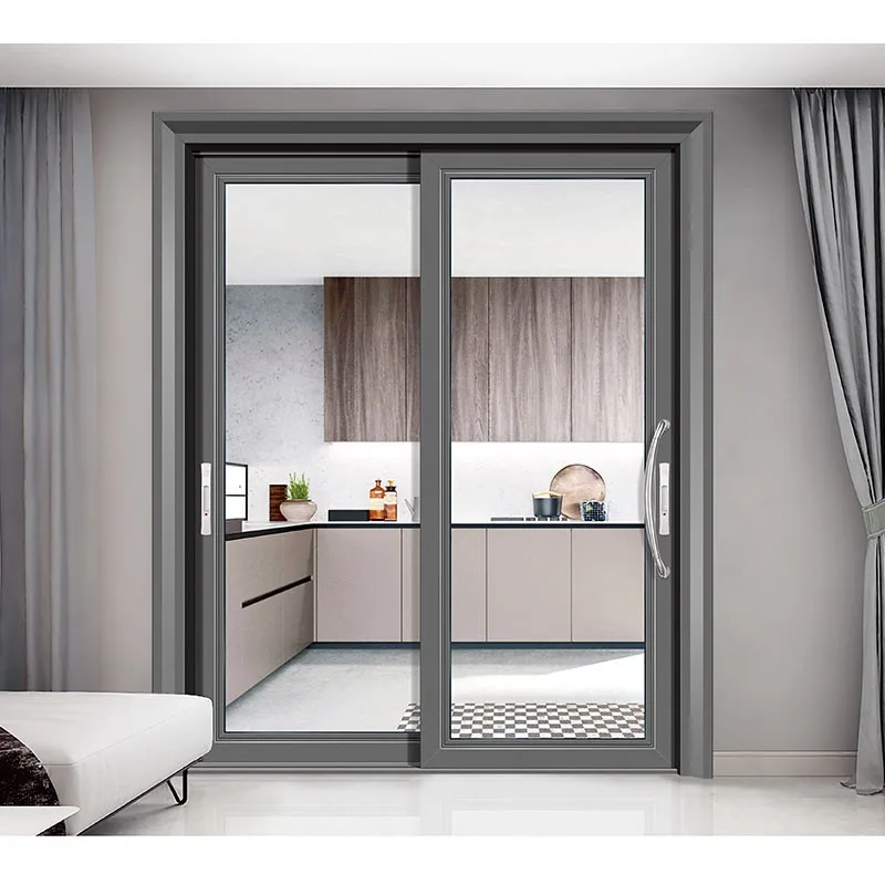 Aluminium Double Interior Cheap Internal Glass Sliding Doors For Kitchen Entrance - HIHAUS