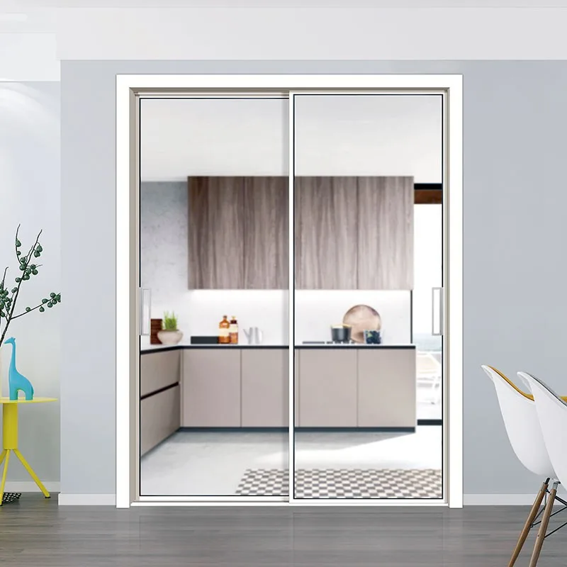 Aluminium Double Interior Cheap Internal Glass Sliding Doors For Kitchen Entrance - HIHAUS