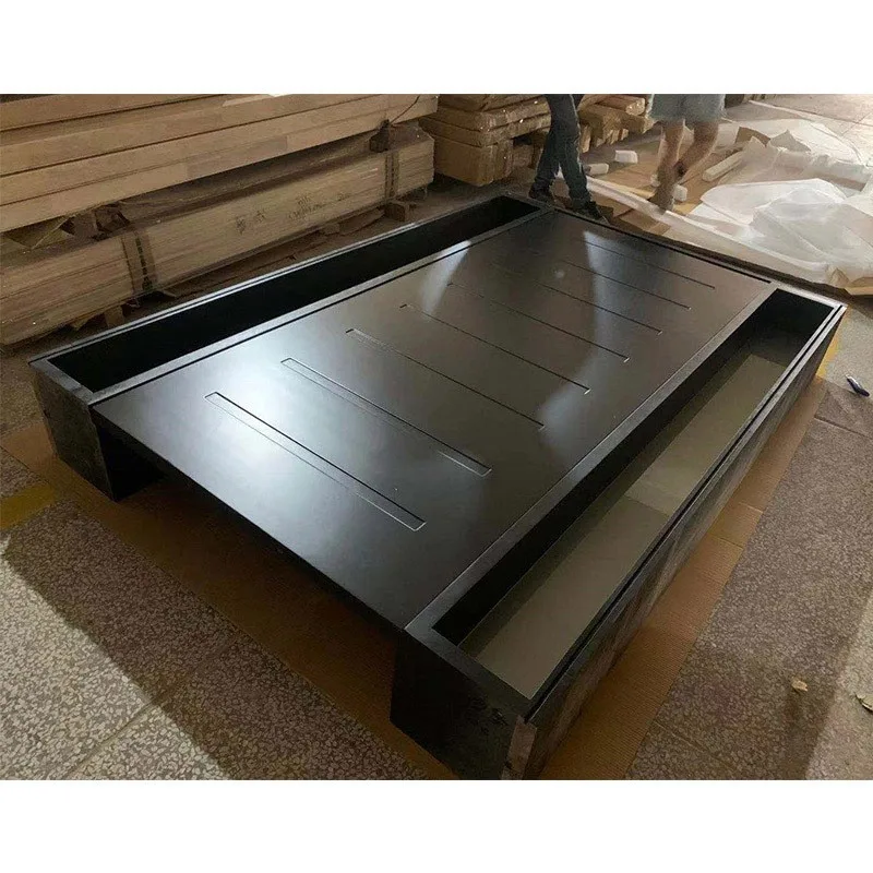 New Exterior Steel Wood Entrance Pivot Door With Glass Sidelites - HIHAUS