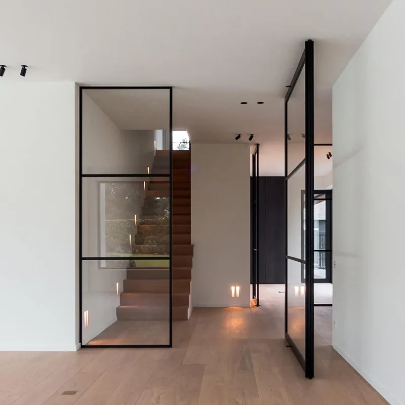 Hihaus Hot Custom Modern External Aluminium Glass Pivot Front Door - HIHAUS