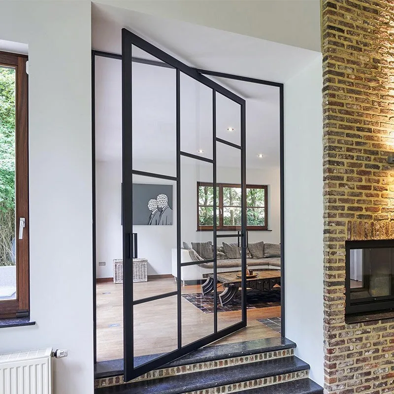 Hihaus Hot Aluminum Interior Center Double Glazed Pivot Door For Sale - HIHAUS