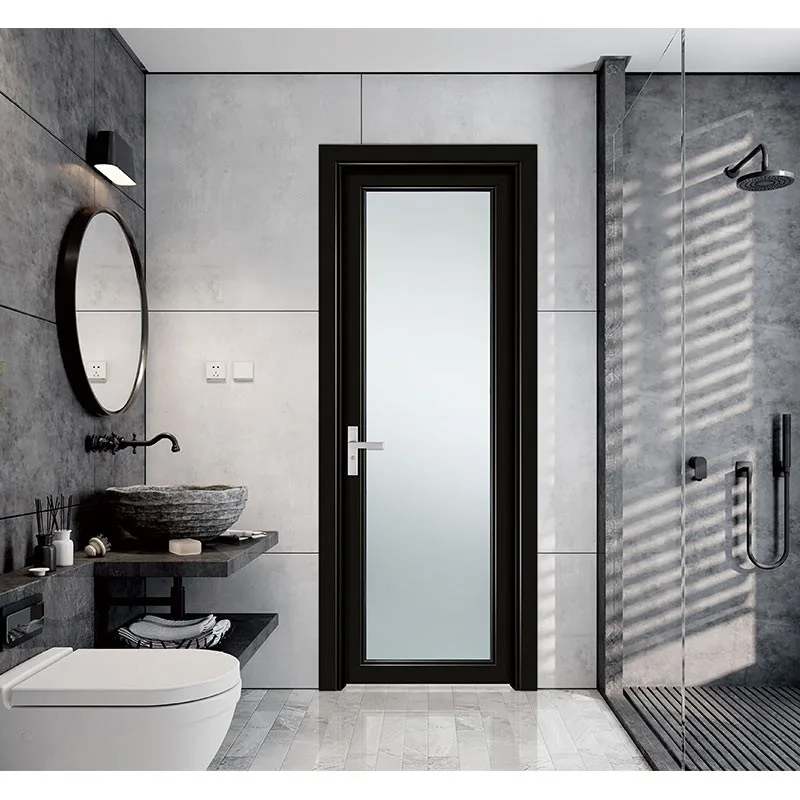 Hihaus Hot Aluminium Waterproof Frosted Glass Swing Toilet Bathroom Door - HIHAUS