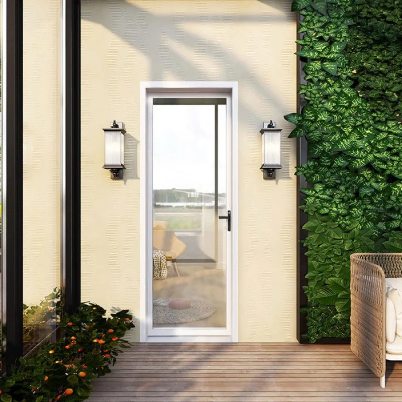 New White Waterproof Glass Bathroom Entry Doors With Frosted Glass - HIHAUS