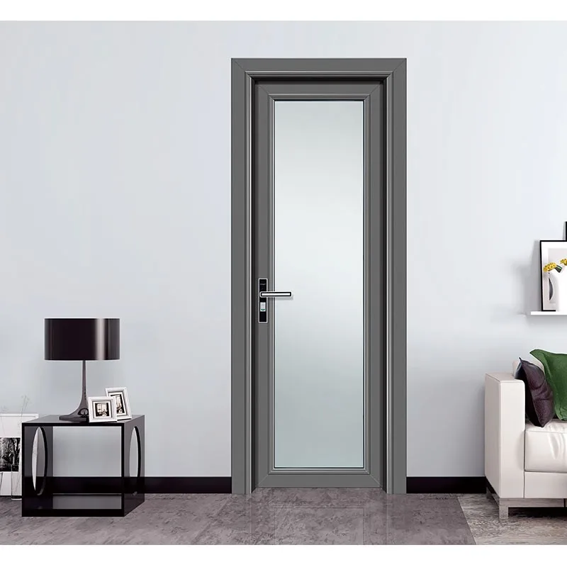 Hihaus Aluminum Standard Interior Comfort Room Glass Hinged Bathroom Doors - HIHAUS