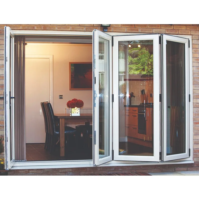 Hihaus Hot White Pvc Upvc Vinyl Outdoor Folding Glass Bifold Accordion Doors - HIHAUS