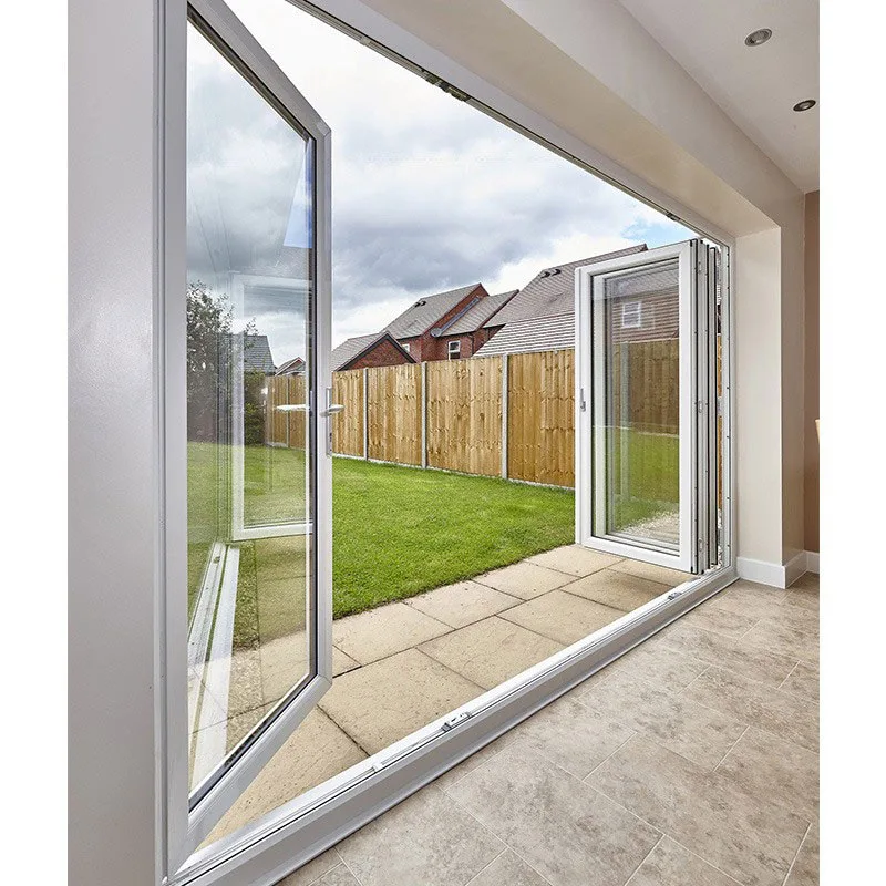 Hihaus Hot White Pvc Upvc Vinyl Outdoor Folding Glass Bifold Accordion Doors - HIHAUS