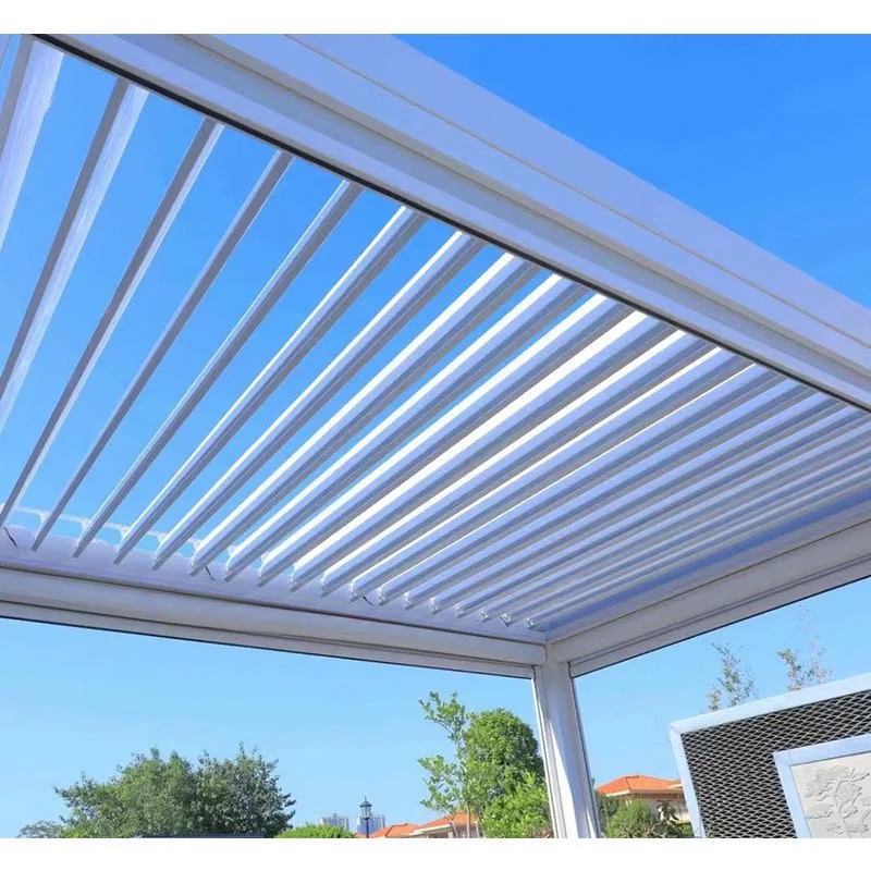 New Electric Patio Metal Roof Louvered Aluminum Pergola - HIHAUS