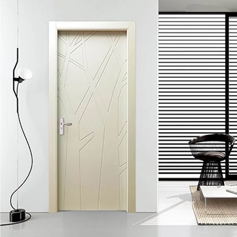 Hihaus Cheap Black Interior Plain Wooden Bedroom Flush Doors For Home - HIHAUS