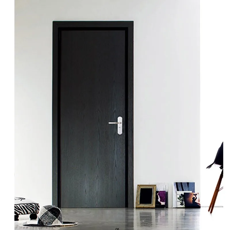 Hihaus Cheap Black Interior Plain Wooden Bedroom Flush Doors For Home - HIHAUS