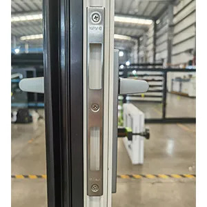 White and black aluminum hinged outswing double patio doors exterior - HIHAUS