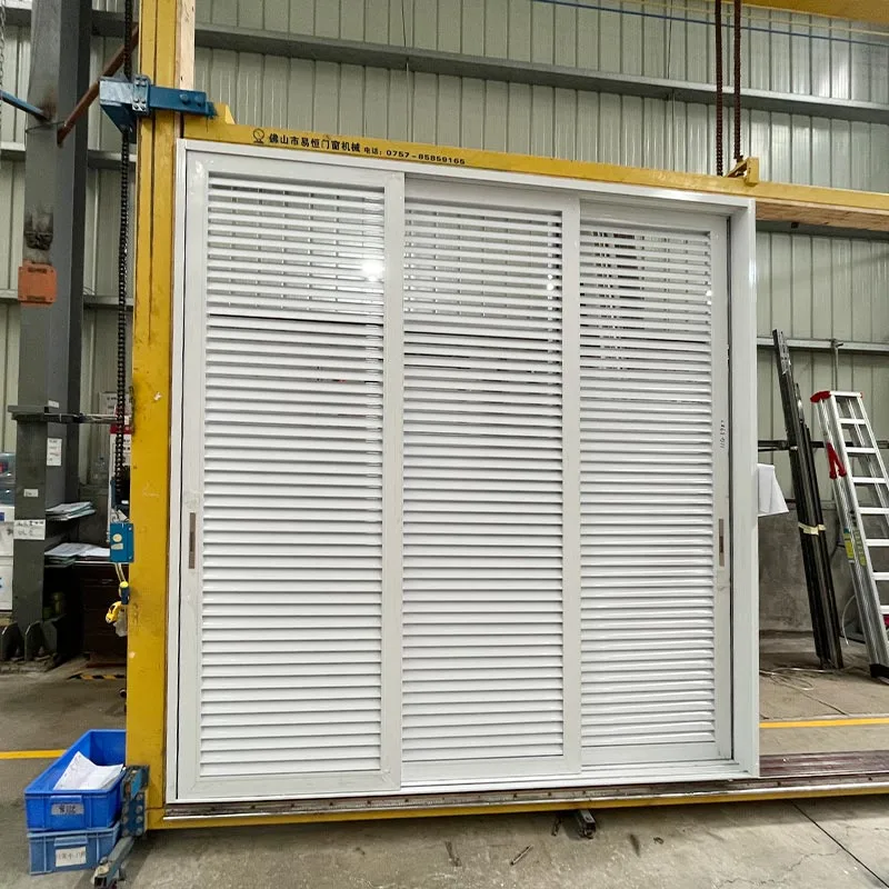 New custom white patio exterior aluminium louver sliding door - HIHAUS