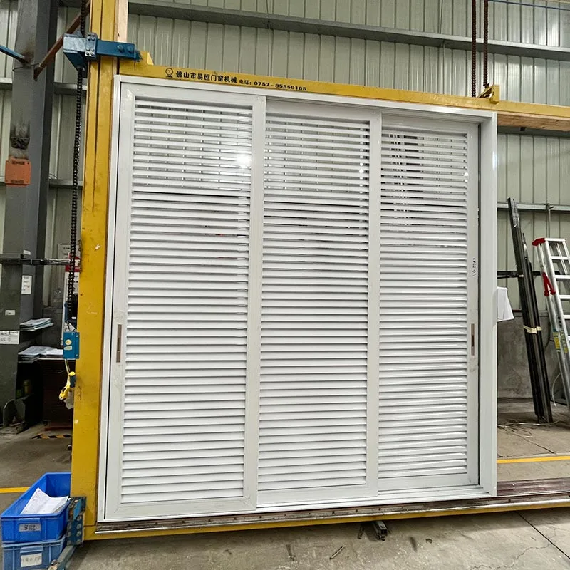New custom white patio exterior aluminium louver sliding door - HIHAUS