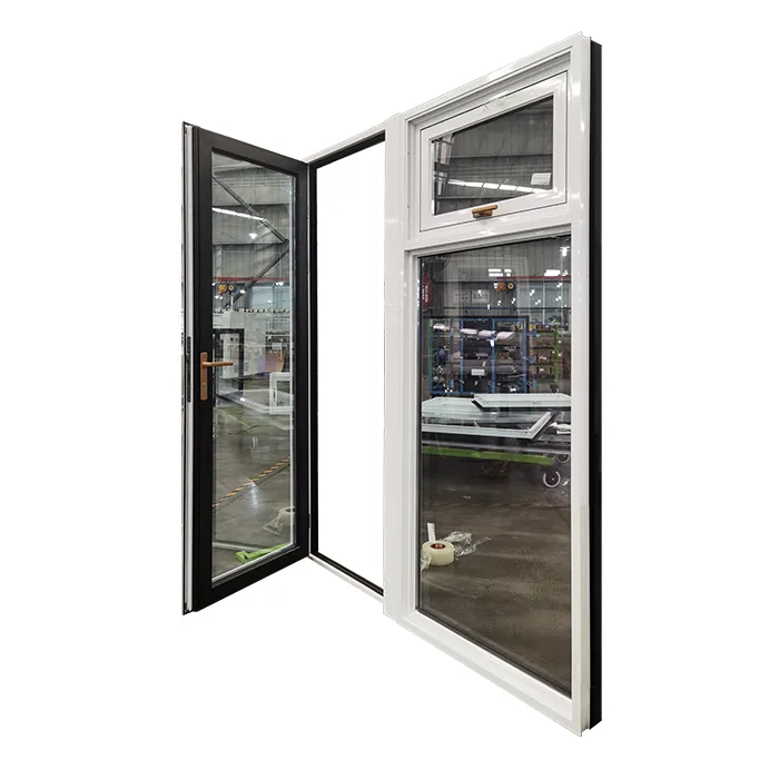 Exterior Patio Aluminium Casement Door With Window Combination - HIHAUS