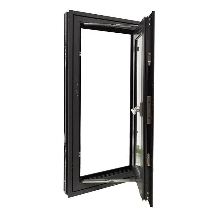 Anthracite Grey Four Season Aluminum Glass Single Casement Window - HIHAUS
