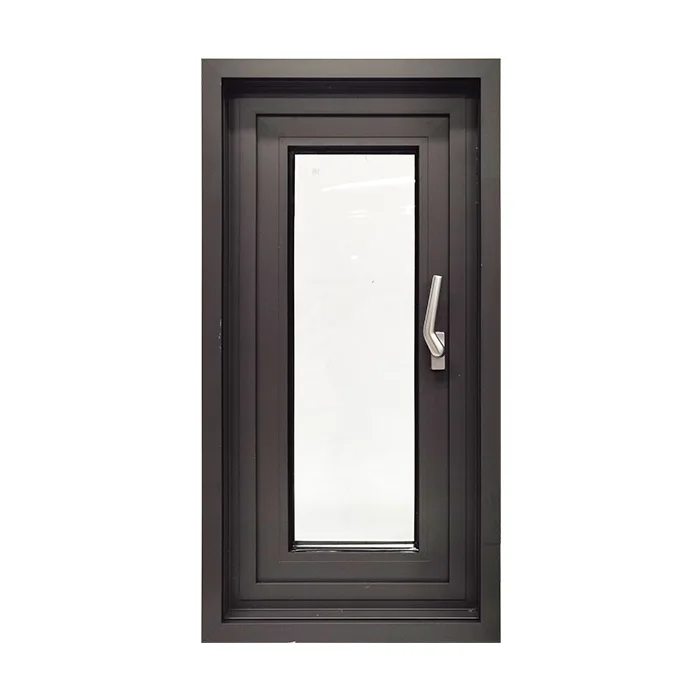 Anthracite Grey Four Season Aluminum Glass Single Casement Window - HIHAUS