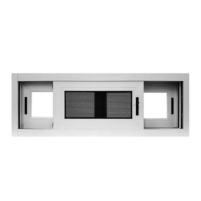 Custom 3 Track Bathroom White Aluminium Sliding Window With Screen - HIHAUS