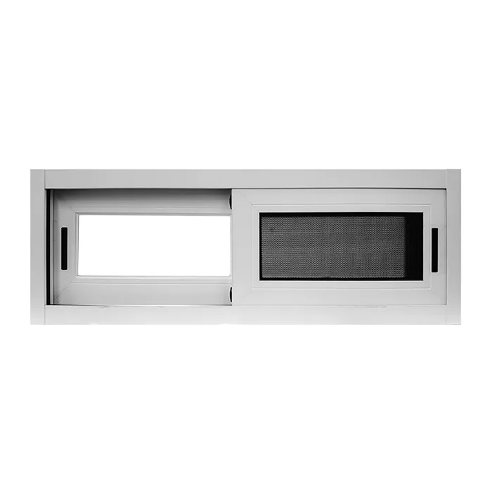 Custom 3 Track Bathroom White Aluminium Sliding Window With Screen - HIHAUS