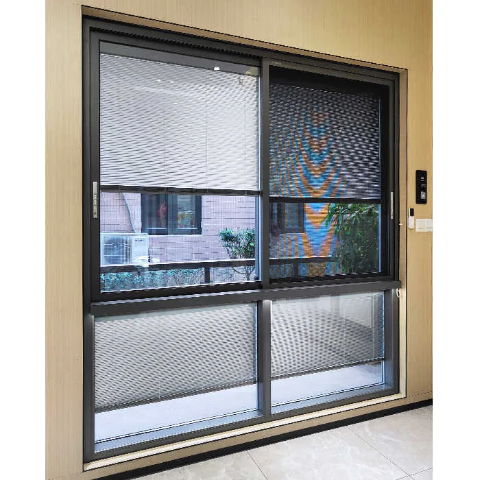 Electric Built In Blinds Aluminum Sliding Window With Mosquito Net - HIHAUS