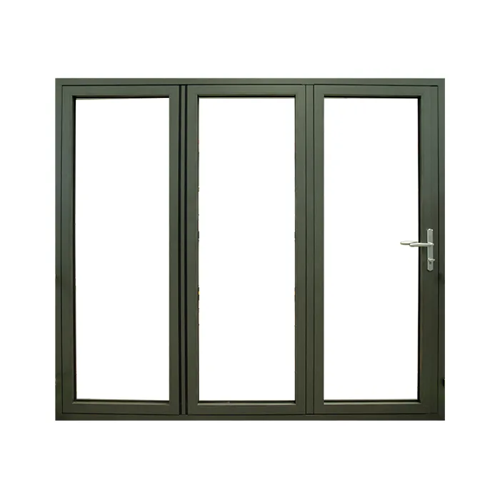 Aluminum Tri Fold Patio Glass Anthracite Grey Bifold Folding Door - HIHAUS