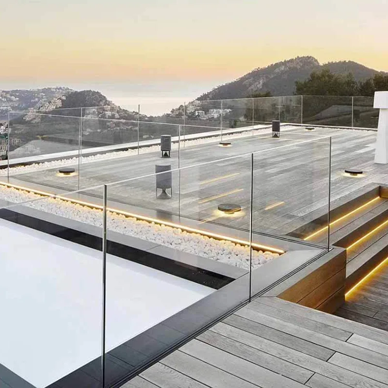 Terrace Deck Stainless Steel Frameless Glass Balcony Railing System - HIHAUS
